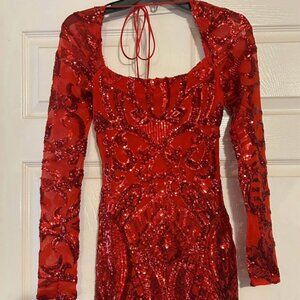 Lucy in the Sky Red Giulia Dress size small never worn